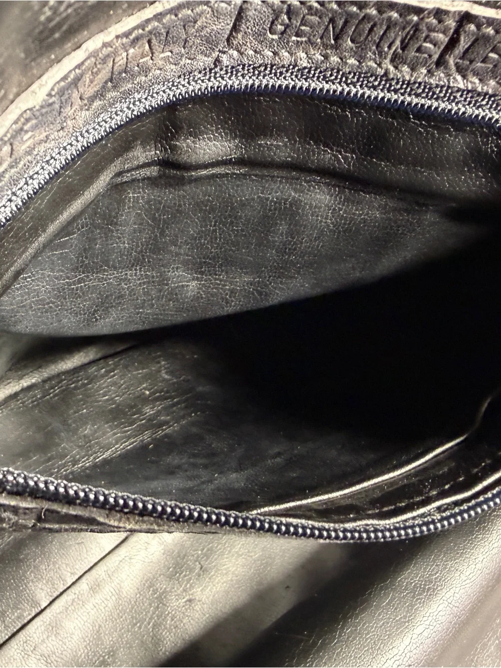 Black Croc-Embossed Dome Satchel with Dual Handles